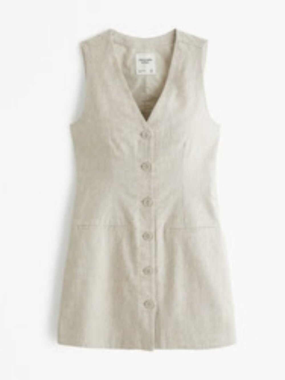NWT Abercrombie & Fitch Tailored Linen-Blend Vest Mini Dress - Picture 3 of 3
